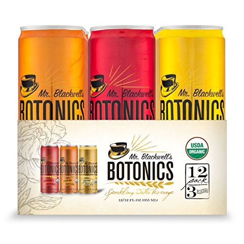 Mr. Blackwell's Botonics, Organic Sparkling Apple Cider Vinegar Ready to Drink Beverage, Variety Pack, 12 Ounce Cans, 12 Count