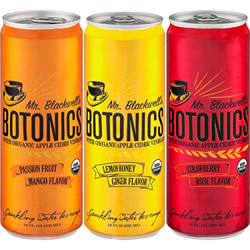 Mr. Blackwell's Botonics, Organic Sparkling Apple Cider Vinegar Ready to Drink Beverage, Variety Pack, 12 Ounce Cans, 12 Count thumbnail