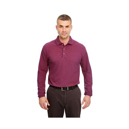 UltraClub Men S Long-Sleeve Classic Polo Shirt  Style 8532