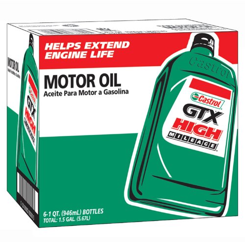 Castrol 06148 GTX High Mileage 5W-20 Synthetic Blend Motor Oil, 1 Quart, 6 Pack thumbnail