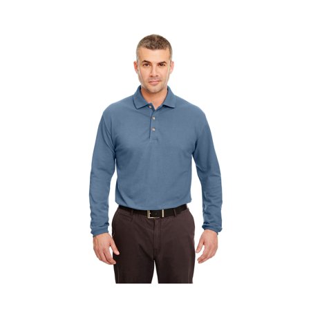 UltraClub Men S Long-Sleeve Classic Polo Shirt  Style 8532