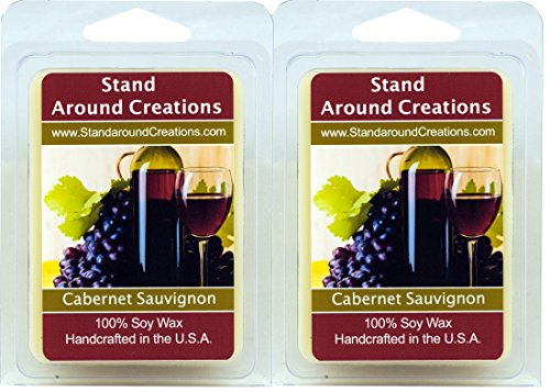 Set of 2 - 3 Oz. Each 100% All Natural Soy Wax Melt Tarts - Scent - Cabernet Sauvignon Wine: the Sweet Aroma of Wild Grapes Enhanced with Hints of Str thumbnail