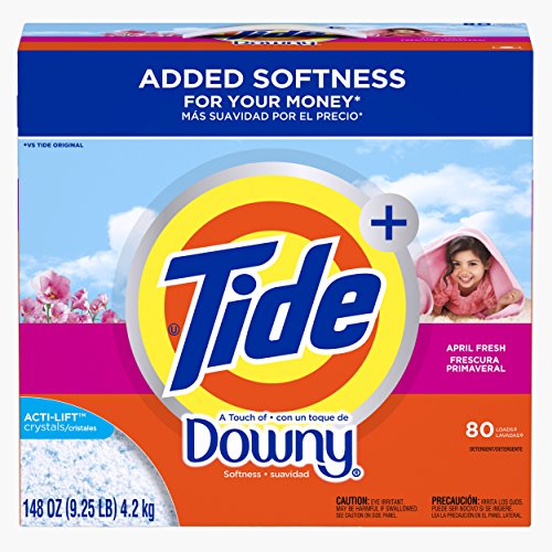Tide Ultra Plus a Touch of Downy April Fresh Scent Powder Laundry Detergent, 80 Loads, 148 Oz