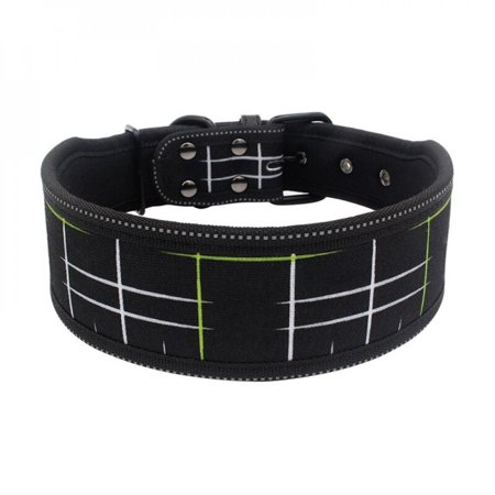 Sonbest Reflective Nylon Dog Collar Adjustable Pet Collars for Small Medium Large Dogs Black Lines M