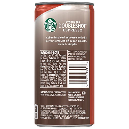 Starbucks Doubleshot Espresso, Cubano, 12 Count, 6.5 Fl Oz Cans