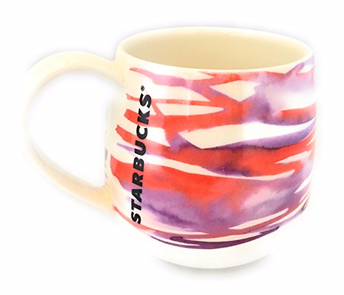Starbucks Red & Purple Watercolor Coffee Mug -- 12 Oz RARE