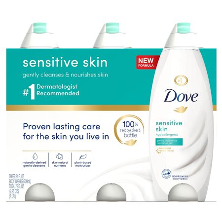 Dove Sensitive Skin Body Wash  24 Fl Oz  3 Ct