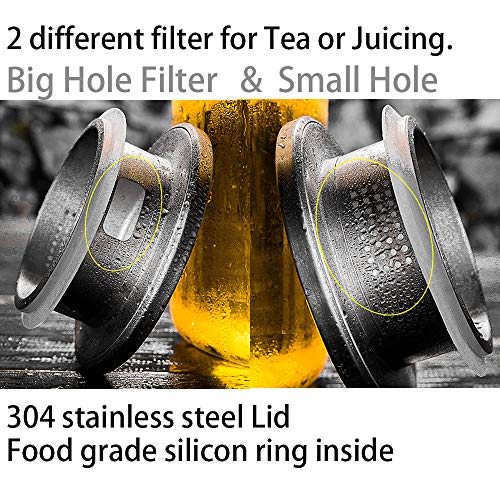 0.5 Gallon/68 Oz Glass Carafes Pitcher with Lid BPA-FREE Mix Drinks Water Jug for Hot/Cold Lemonade Juice Beverage Jar Ice Tea Kettle (68oz Stainless thumbnail