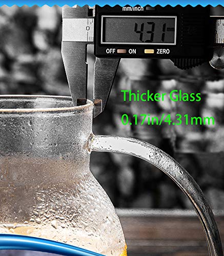 0.5 Gallon/68 Oz Glass Carafes Pitcher with Lid BPA-FREE Mix Drinks Water Jug for Hot/Cold Lemonade Juice Beverage Jar Ice Tea Kettle (68oz Stainless thumbnail