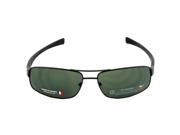 TAG Heuer 0255 301 LRS Black Full Rim Polarized Green Lens Rectangular Sunglasses