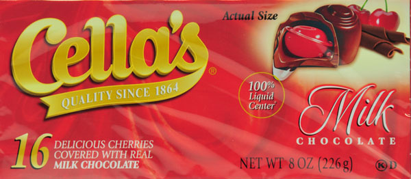 Cella's, Chocolate Covered Cherries, 8 Oz (Case of 12)