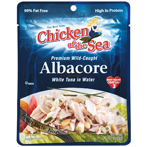 Chicken of the Sea Premium Wild Caught Albacore White Tuna in Water Pouch 5 Oz