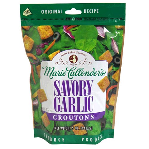 Marie Callender's Croutons, Savory Garlic, 5 Ounce Bags (Pack of 12)