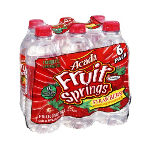 Acadia Fruit Springs Strawberry Naturally Flavored Spring Water Beverage - 6 PK