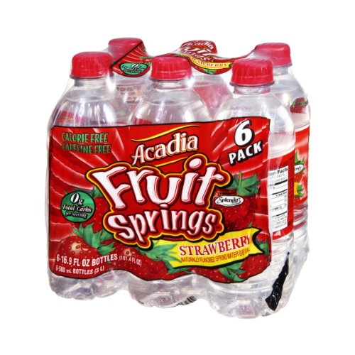 Acadia Fruit Springs Strawberry Naturally Flavored Spring Water Beverage - 6 PK thumbnail