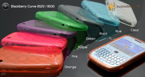 3x Blackberry Curve 8520/ 8530/ 9300/ 9330 TPU Gel Case/ Skin Case/ Protector - Small Circle Style thumbnail