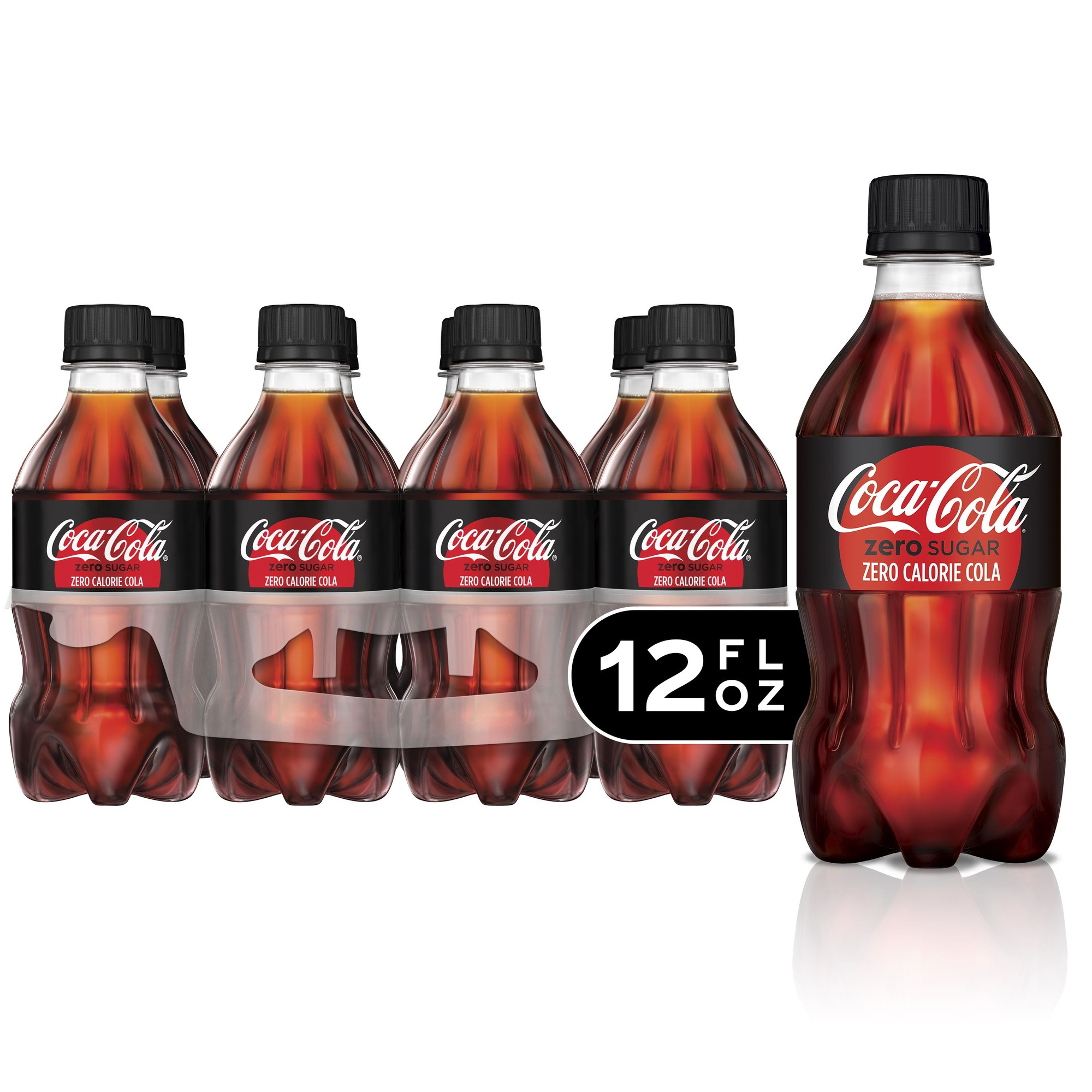 Coca-Cola Zero Sugar Sugar-Free Soda Pop  12 Fl Oz Bottles  8 Pack