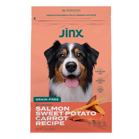 Jinx Salmon  Sweet Potato  & Carrot Grain Free Dry Dog Food  4 Lbs Bag