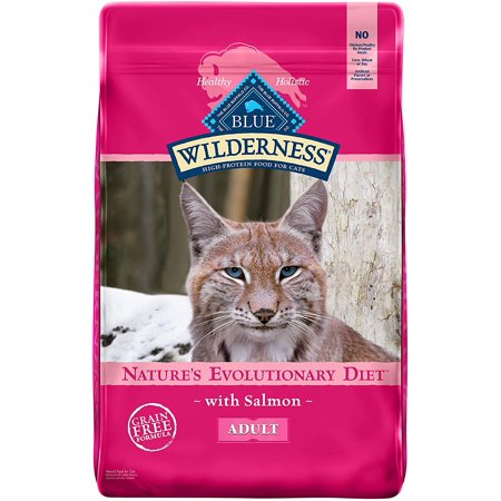 Blue Buffalo Wilderness High Protein Salmon Dry Cat Food for Adult Cats  Grain-Free  11 Lb. Bag