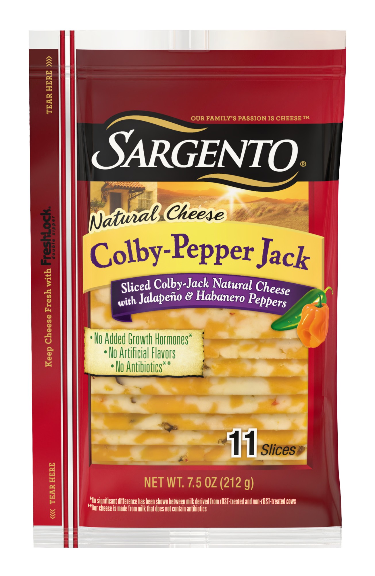 Colby-pepper Jack Sliced Colby-jack Natural Cheese with Jalapeno & Habanero Peppers, Colby-pepper Jack