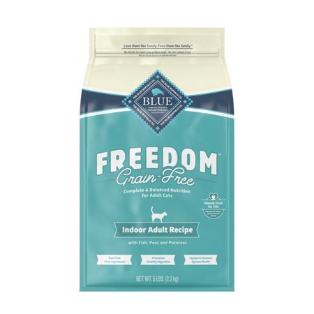 Blue Buffalo Freedom Indoor Fish Dry Cat Food for Adult Cats  Grain-Free  5 Lb. Bag