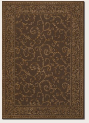 Couristan 1121/1021 Baroque Darcy Scroll/Cocoa 2-Feet 2-Inch by 7-Feet 6-Inch Runner Rug