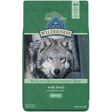 Blue Buffalo Wilderness High Protein  Natural Adult Dry Dog Food Duck  Grain Free 24 Pound