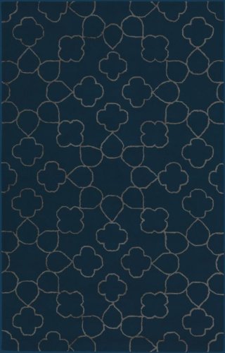 Surya Essence ESS-7668 Transitional Hand Tufted 100% New Zealand Wool / Viscos Marine Blue 2' X 3' Global Accent Rug