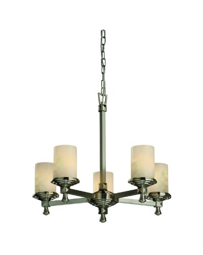 Justice Design CLD-8530-10-CROM Clouds - Five Light Deco Chandelier, Choose Finish: Polished Chrome Finish, Choose Lamping Option: Standard Lamping