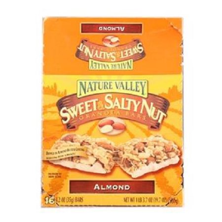 Nature Valley Chewy Bar  Sweet & Salty Nuts Almond  Count 16 (1.2 Oz) - Granola/Cereal/Oat/Brkfast Bar / Grab Varieties & Flavors