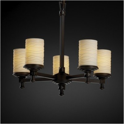 Justice Design Group POR-8530-10-PLET-CROM Limoges Collection Deco 5-Light Chandelier thumbnail