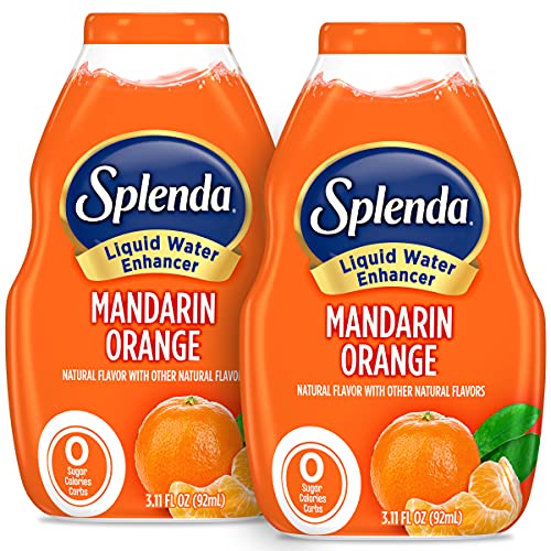 SPLENDA Liquid Water Enhancer Drops  Sugar Free  Zero Calorie  Natural Flavor  Concentrated Drink Mix  3.11 Fl Oz Each Bottle (Mandarin Orange  2 Pack