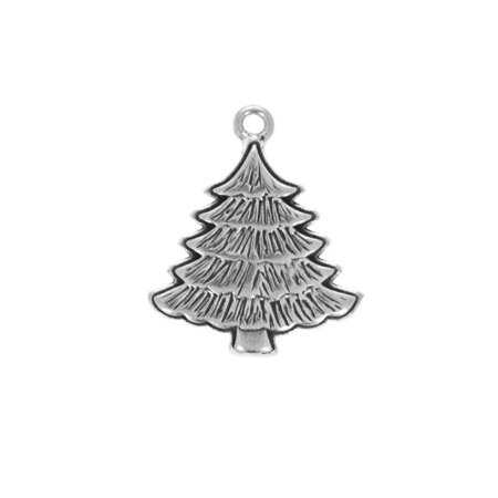 CharmCountry Sterling Silver One Sided Christmas Tree Charm Item #4719