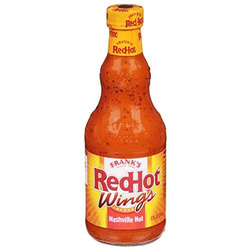 Frank S RedHot Kosher Nashville Hot Wings Sauce  12.0 Fl Oz Bottle