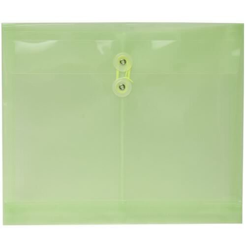 JAM Paper Plastic Expansion Envelopes with Button and String Tie Closure, Letter Size Booklet, 9 3/4