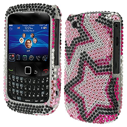 Asmyna BB8520HPCDM013NP Dazzling Luxurious Bling Case for BlackBerry Curve 8520/8530/9300/9330 - 1 Pack - Retail Packaging - Twin Stars