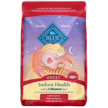 Blue Buffalo Indoor Health Salmon and Brown Rice Dry Cat Food for Adult Cats  Whole Grain  15 Lb. Bag