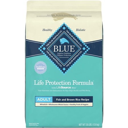 Blue Buffalo Life Protection Formula Large Breed Fish and Oatmeal Dry Dog Food for Adult Dogs  Whole Grain  30 Lb. Bag