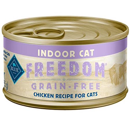 Blue Buffalo Freedom Grain Free Natural Adult Pate Wet Cat Food  Indoor Chicken 3-oz Cans (Pack of 24)
