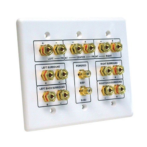 50-9021 Speaker Wall Plate Decora 7.1 Channel 3-gang White