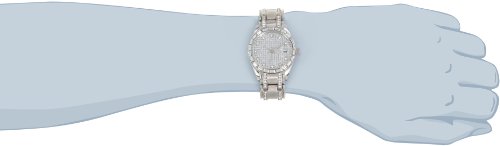Geneve Elegante Men's GEN-5075-Silver Classic Crystal Baguette and Rhinestone Encrusted Watch thumbnail