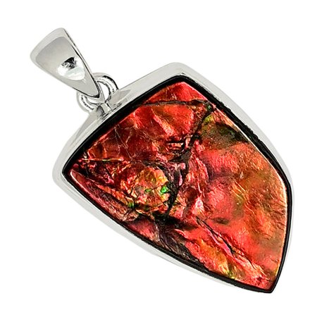 Ammolite 925 Sterling Silver Pendant Jewelry ALLP-4722