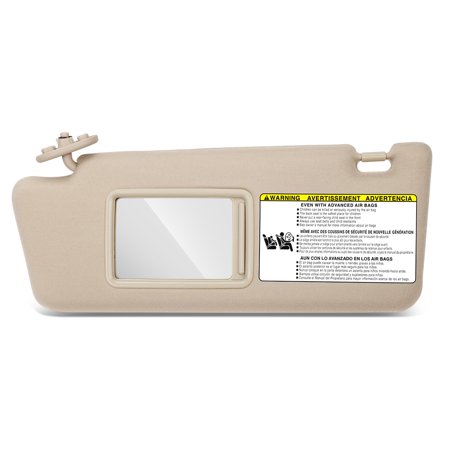For 2005 to 2015 Toyota Tacoma Double Cab Factory Style Driver Left Side Beige Sun Visor with Mirror 06 07 08 09 10 11 12 13 14