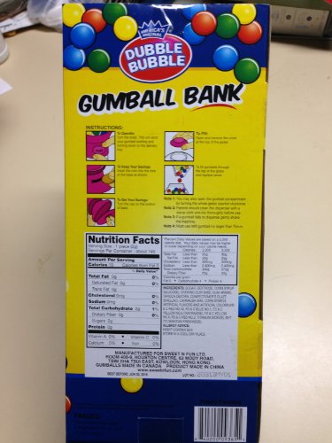 Dubble Bubble Spiral Fun Gumball Bank 10