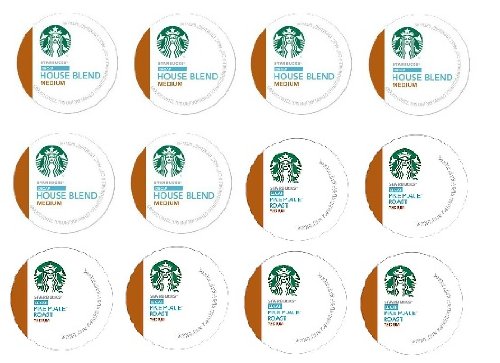 12 Count- Starbucks Decaf House Blend & Decaf Pike Place Roast Coffee K-Cups for Keurig K Cup Brewer