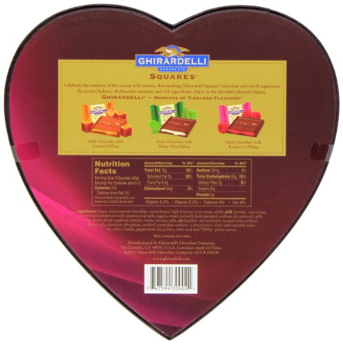 Ghirardelli Valentine's Chocolate Squares, Premium Chocolate Assortment, 7.45-Ounce Heart Box thumbnail