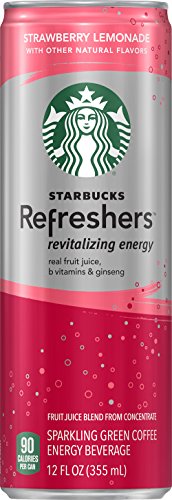 Starbucks Refreshers, Strawberry Lemonade, 12 Ounce Sleek Cans (Pack of 12)