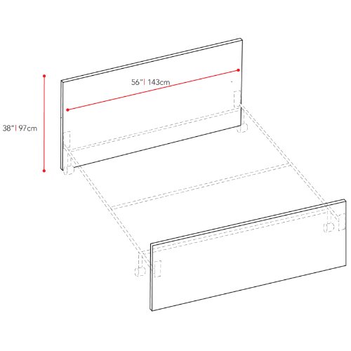 Sonax DD-1507 Brook Hollow Core Double Bed Head and Foot Board, Urban Maple