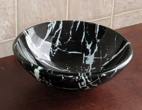 Bathroom Glass Vessel Sink A50 /Free Chrome Pop up Drain /ring thumbnail