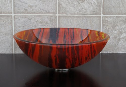 Bathroom Glass Vessel Sink A92 /Free Chrome Pop up Drain /ring thumbnail